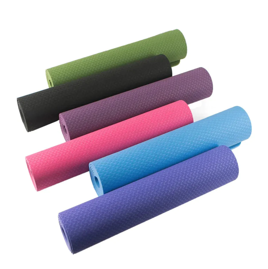 Thick Non-Slip TPE Yoga Mat - Premium Comfort for Yoga, Pilates &amp; Fitness